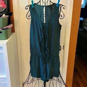 BCBG Maxazaria Boden Green Fringe Romper-Sz XS